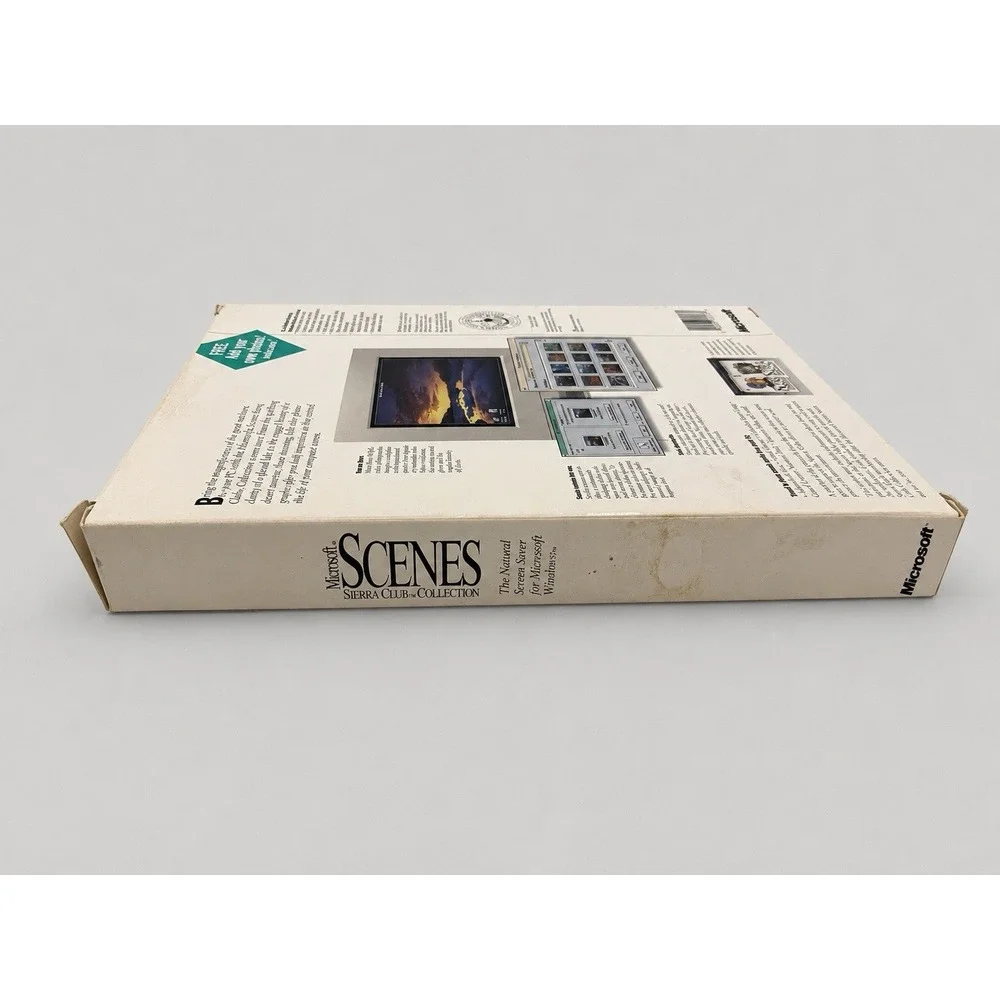 Microsoft Scenes Sierra Club Collection Windows 3.5 Floppy Discs-Box-Manual